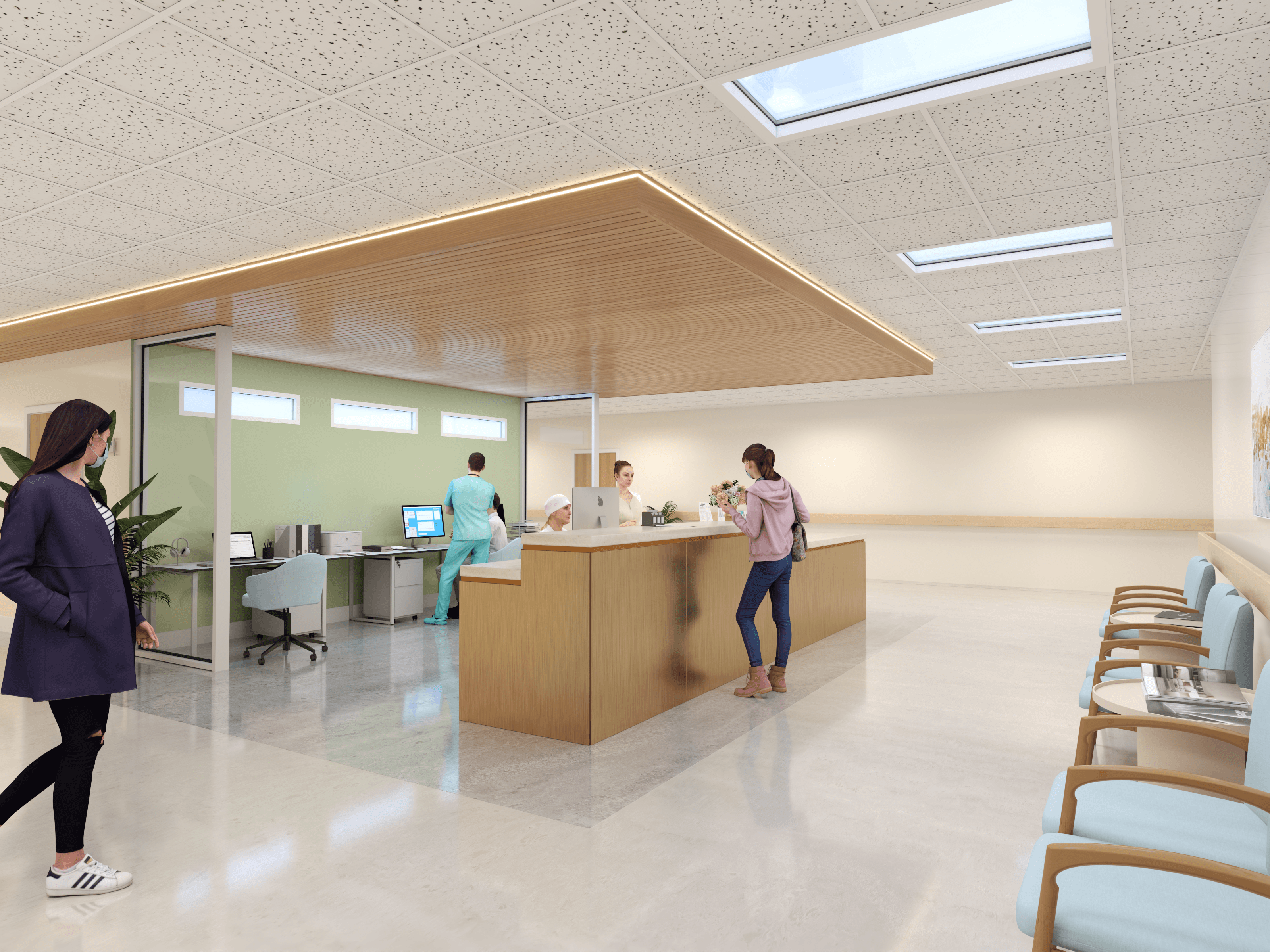 Innerscene Circadian Sky installed in a hospital reception