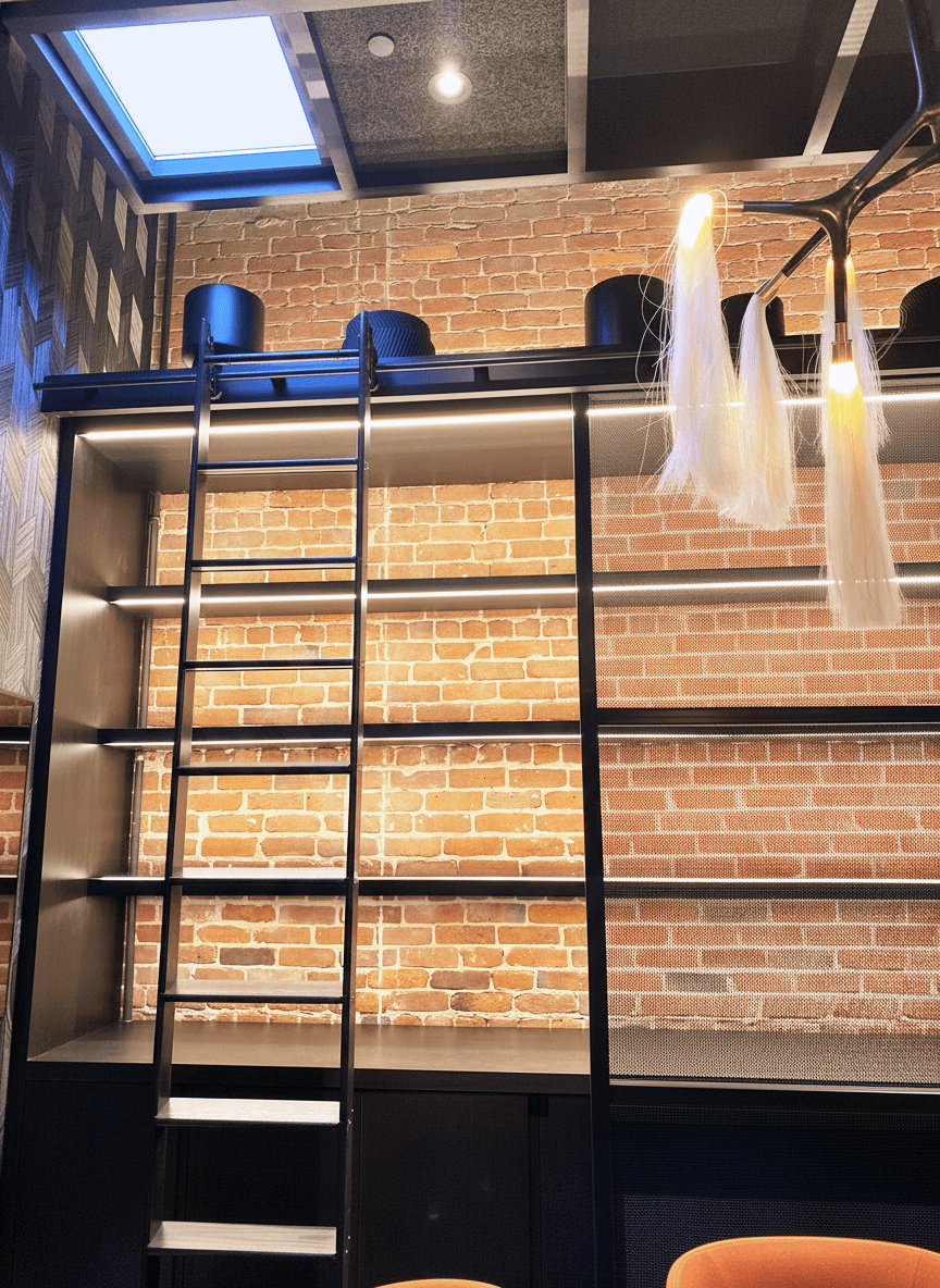 Innerscene Circadian Sky installed in chic office space with brick walls and skylight effect