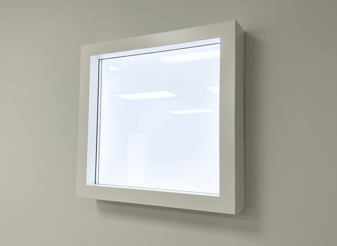 Circadian Sky wall-mounted installation with white frame