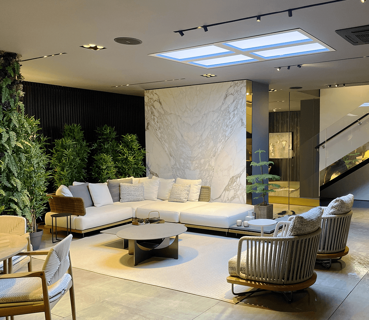 Innerscene Virtual Sun displayed in hotel lounge